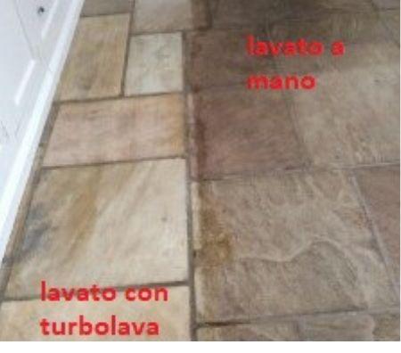 Turbolava floor scrubber on stone floors 